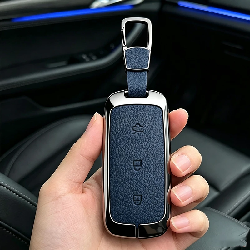 Zinc Alloy Car Smart Remote Key Case Cover Emblem Protection Shell Accessory For Geely EX5 Galaxy Starship 7 EM-i L7 Model E8 E5