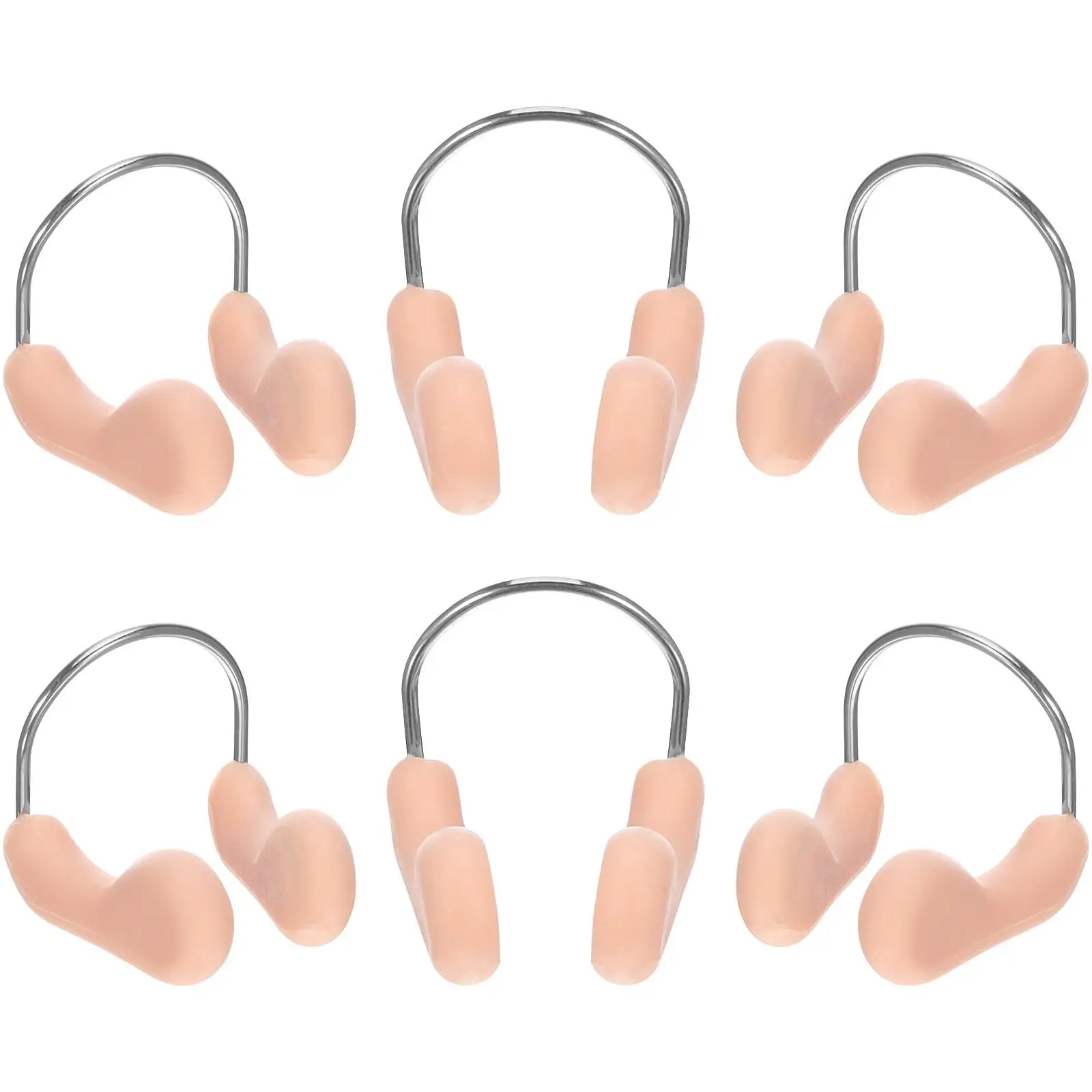 

6 PCS Swimming Accessories Training for Kids Nose Plugs Clip Silicone Special Child Clips