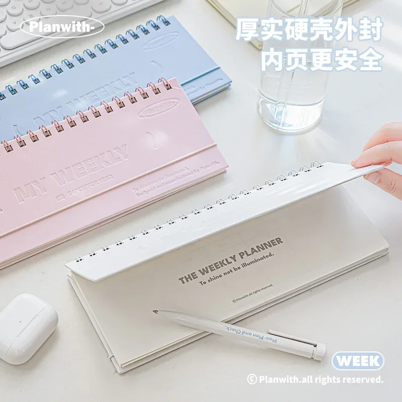 Weekly Agenda Planner Book Kawaii Notepad Double Sided Inner Core Meet Annual Plan Notebook Memorandum Easy Carry