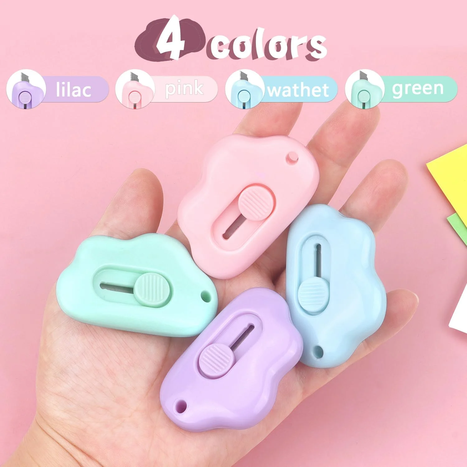 Cloud Retractable Letter Opener Envelope Slitter, Package Opener for Envelope Mail Letter  Paper DIY Projects, 6 Pack