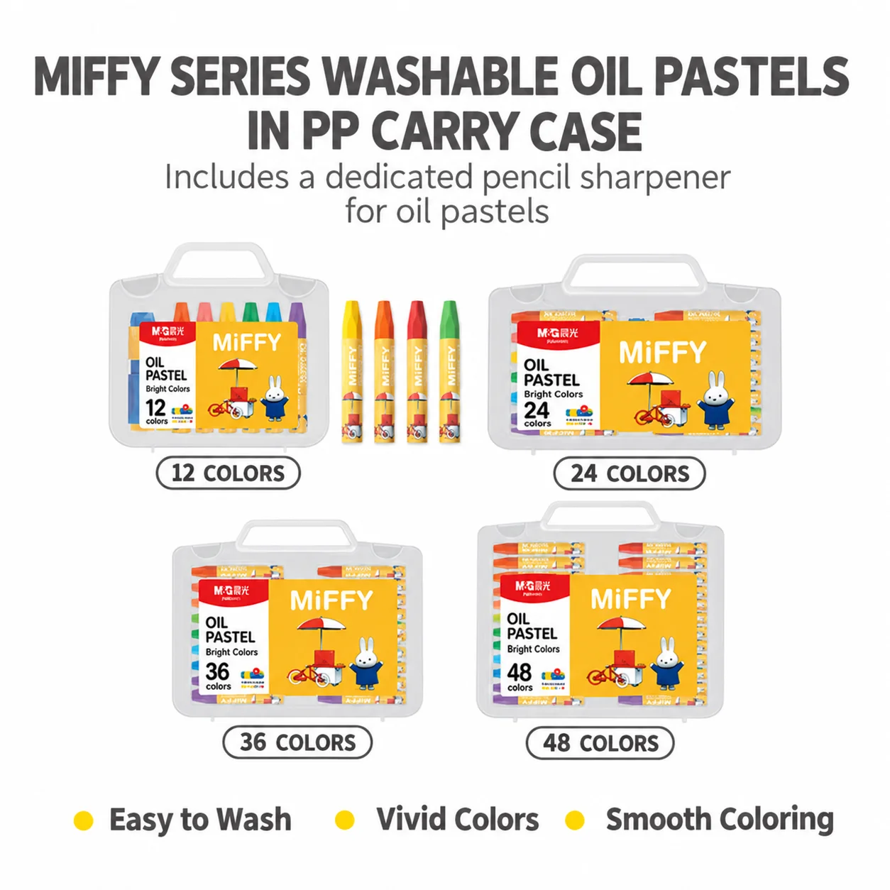 M&G Artist High-Quality Oil Pastel Set, 12/24/36/48 Colors, Professional Painting and Doodling Art Rotating Crayons - Smooth Col