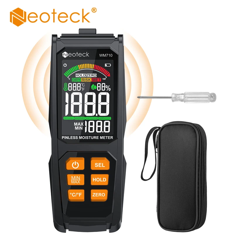 Neoteck The humidity Meter 20mm Analysis Depth With Colour LCD Alarm Function Hold Function Moisture Meter For Walls Wood