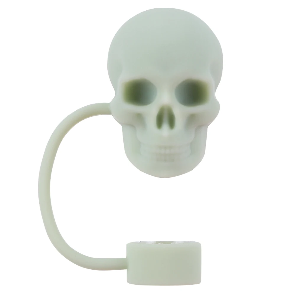 Silicone Cute Skull Straw Covers 10mm Skull Straw Tips Protectors Skull Shape Straw Caps for Stanley 30/40oz Tumbler Accessories