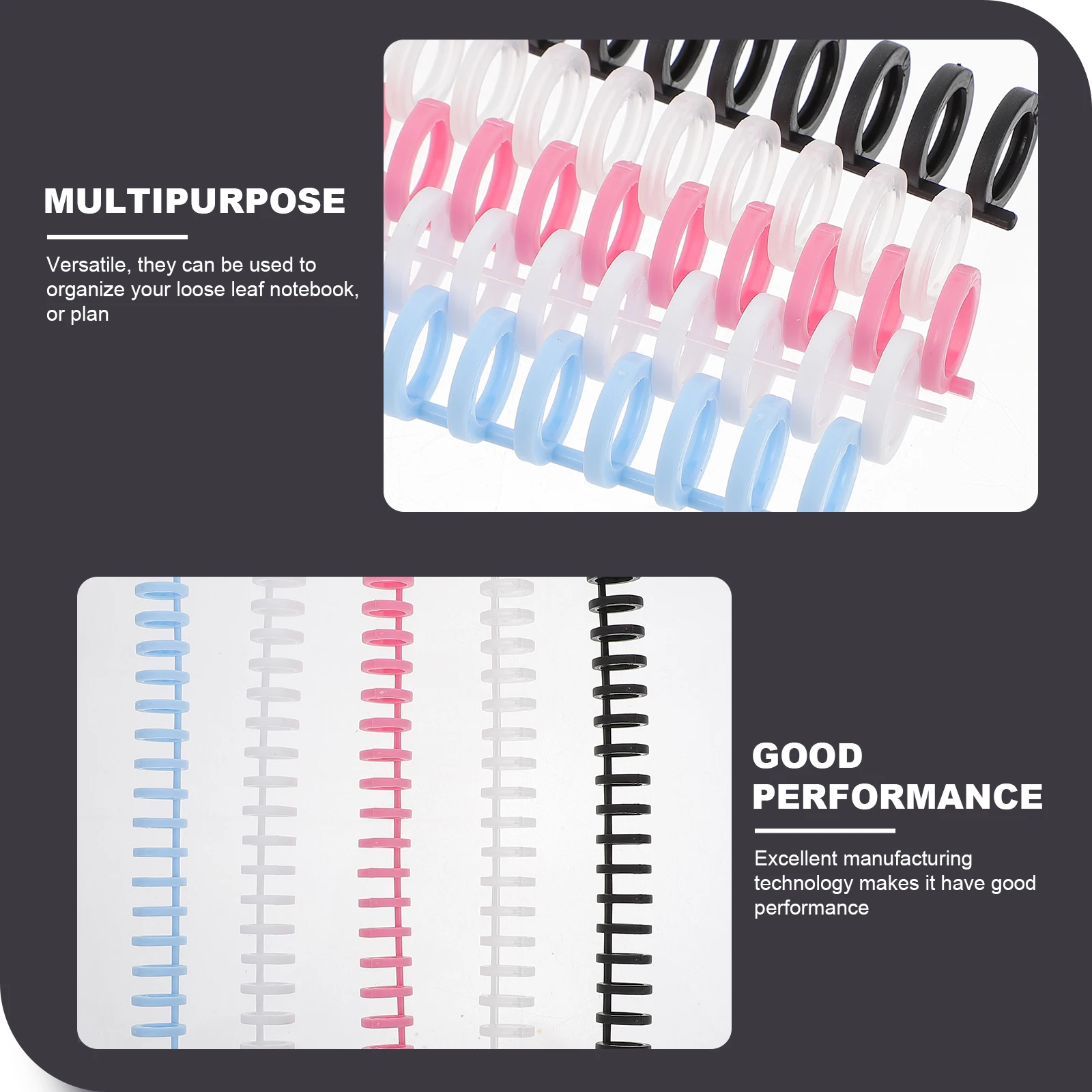 

11pcs Loose Leaf Binders Scrapbooking Book Clips Segmented Notebook Binding Spines Plastic Spiral Coils Office File Binder Diy