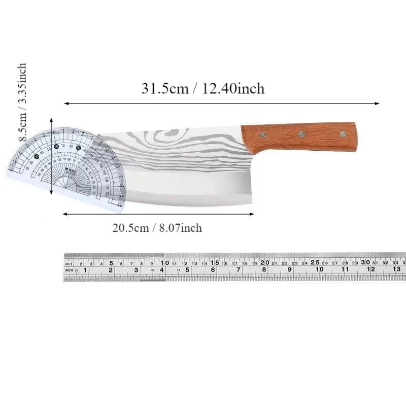 Laser Damascus Pattern Multifunctional Knife Hard and Sharp Stainless Steel Meat Cutter Vegetable Cutter Household Kitchen Knive