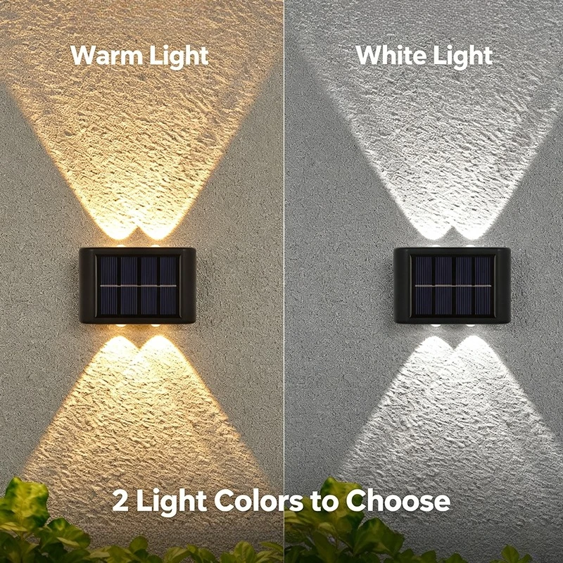 1/4pcs Outdoor Waterproof Solar Lights Up and Down Lighting Solar Wall Light LED Dusk To Dawn Fence Lamp for Garden Decor