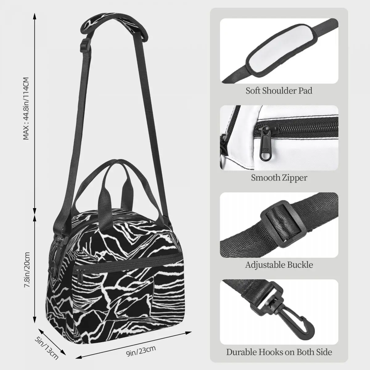 Joy Division Unknown Pleasures Lunch Bags Insulated Bento Box Waterproof Lunch Tote Picnic Bags Thermal Bag for Woman Office