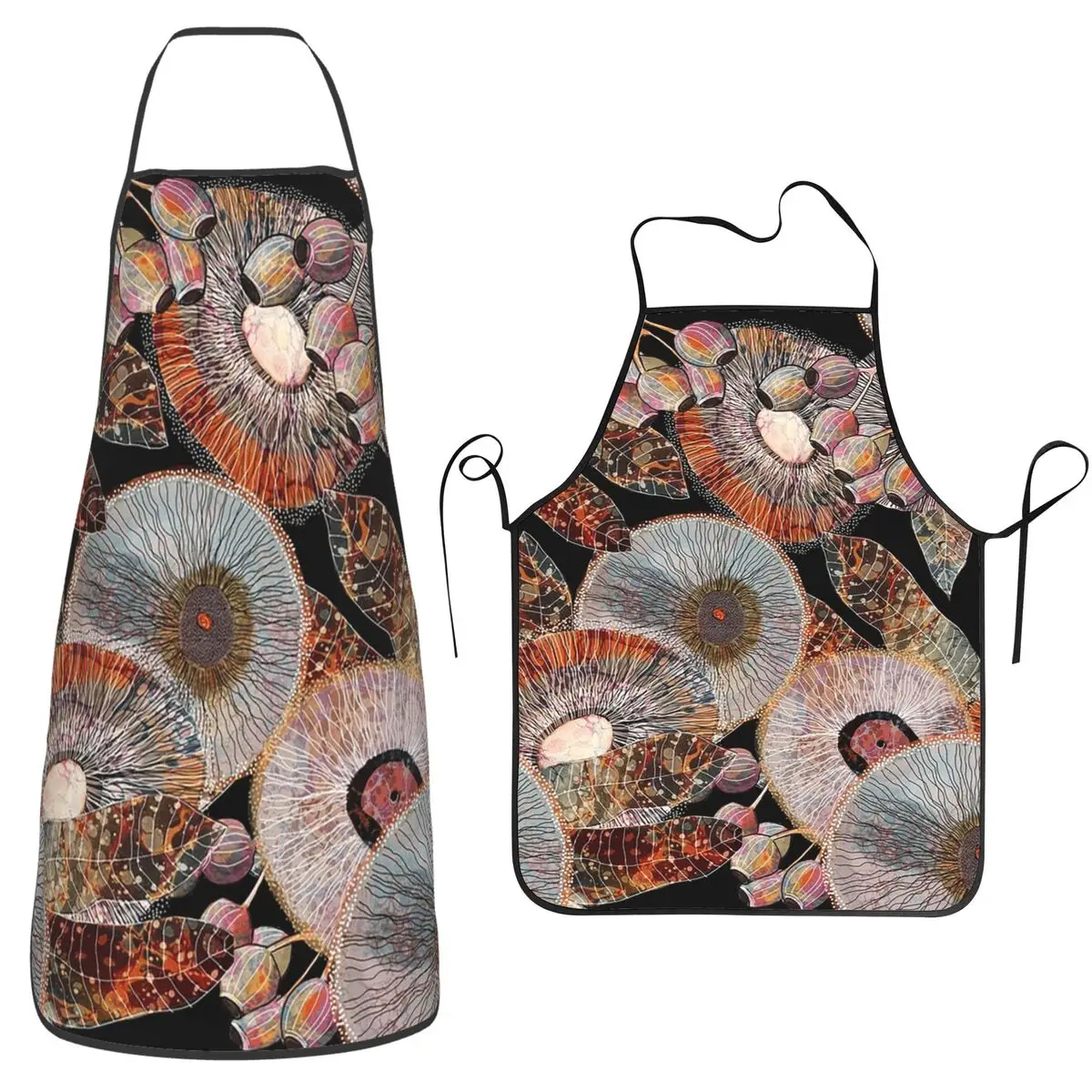 Gum Nuts Flora Apron Chef Cooking Tablier Sleeveless Bib Kitchen Cleaning Pinafore for Women Men Gardening