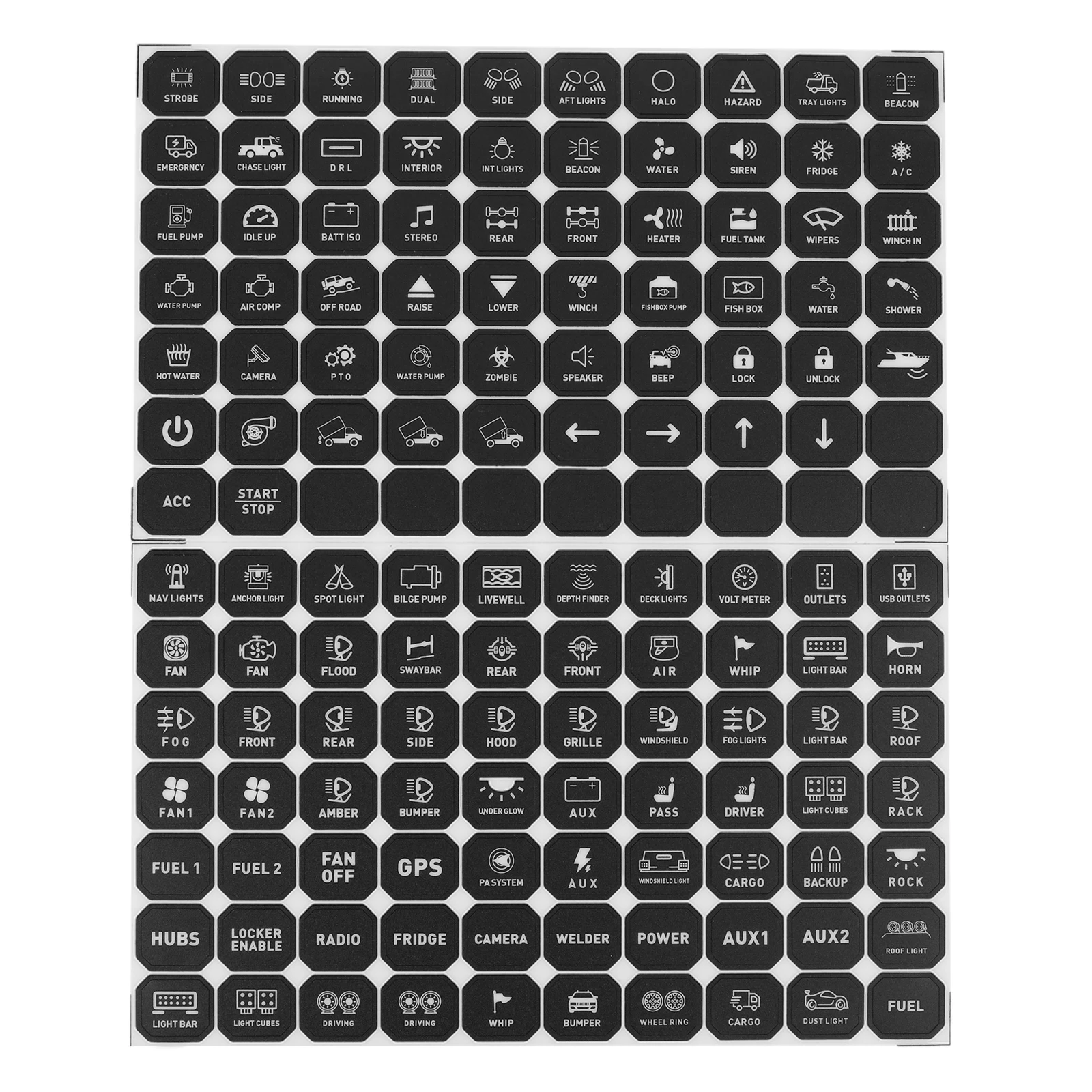 

12 Gang Switch Panel DIY Backlit Electronic Relay System Universal Circuit Control Panel for Car Truck Offroad RV Van