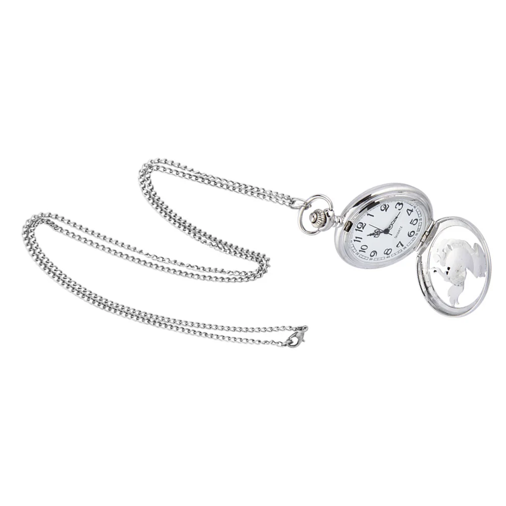 Reloj de bolsillo plateado, colgante creativo clásico para decoración, regalo, reloj de moda, reloj de cadena para hombre
