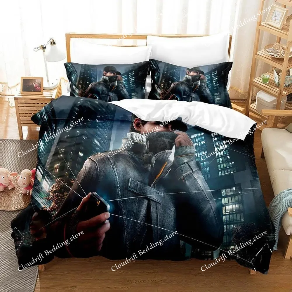 

Watch Dogs Bedding Set Single Twin Full Queen King Size Bed Set Adult Kid Bedroom Duvet Cover Sets 3D Print Game Bed Sheet Set