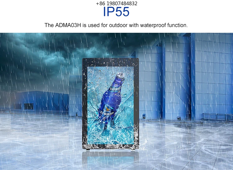 2000nits Outdoor Movable 43inch Battery Powered LCD Digital Signage, with Lockable Wheels Waterproof LCD Screen