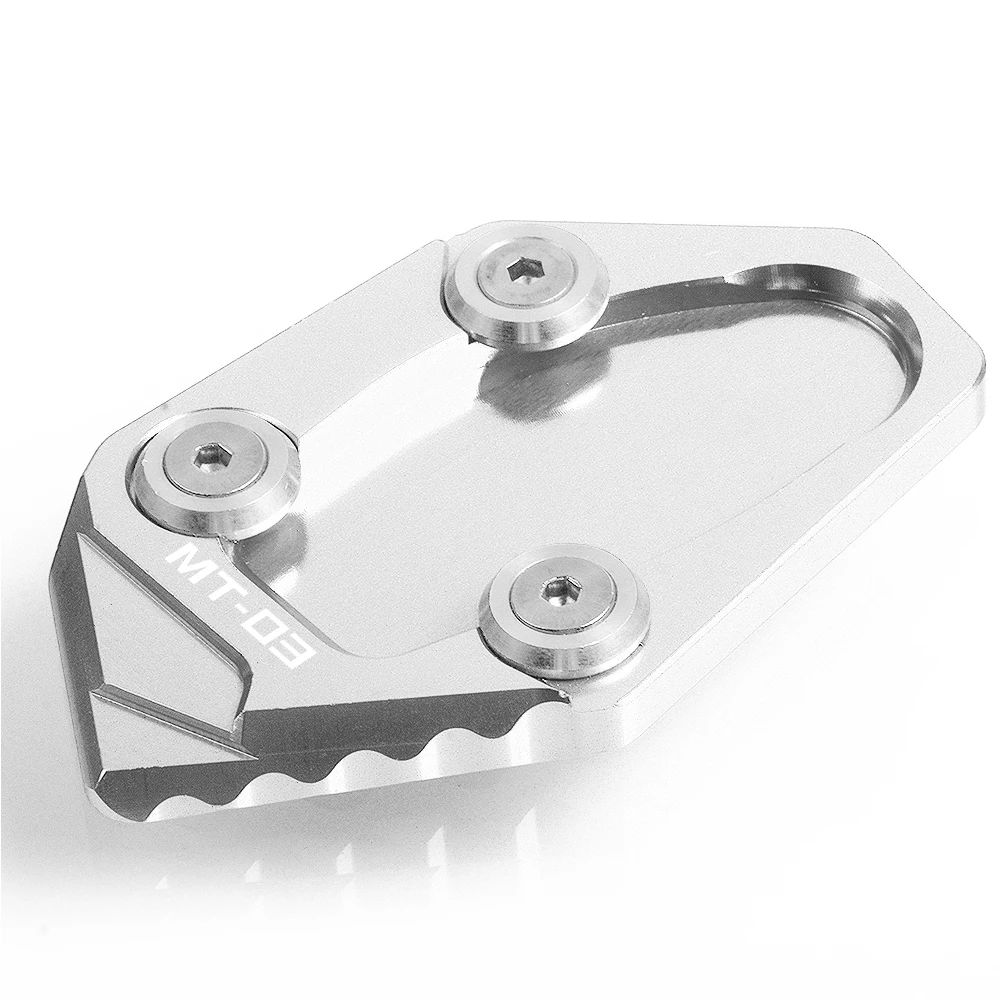 CNC สําหรับ Yamaha MT03 2015 2016 2017 2018 2019 อุปกรณ์เสริมรถจักรยานยนต์ Side Stand Enlarger Pads สนับสนุน Extension Side Brace Assist