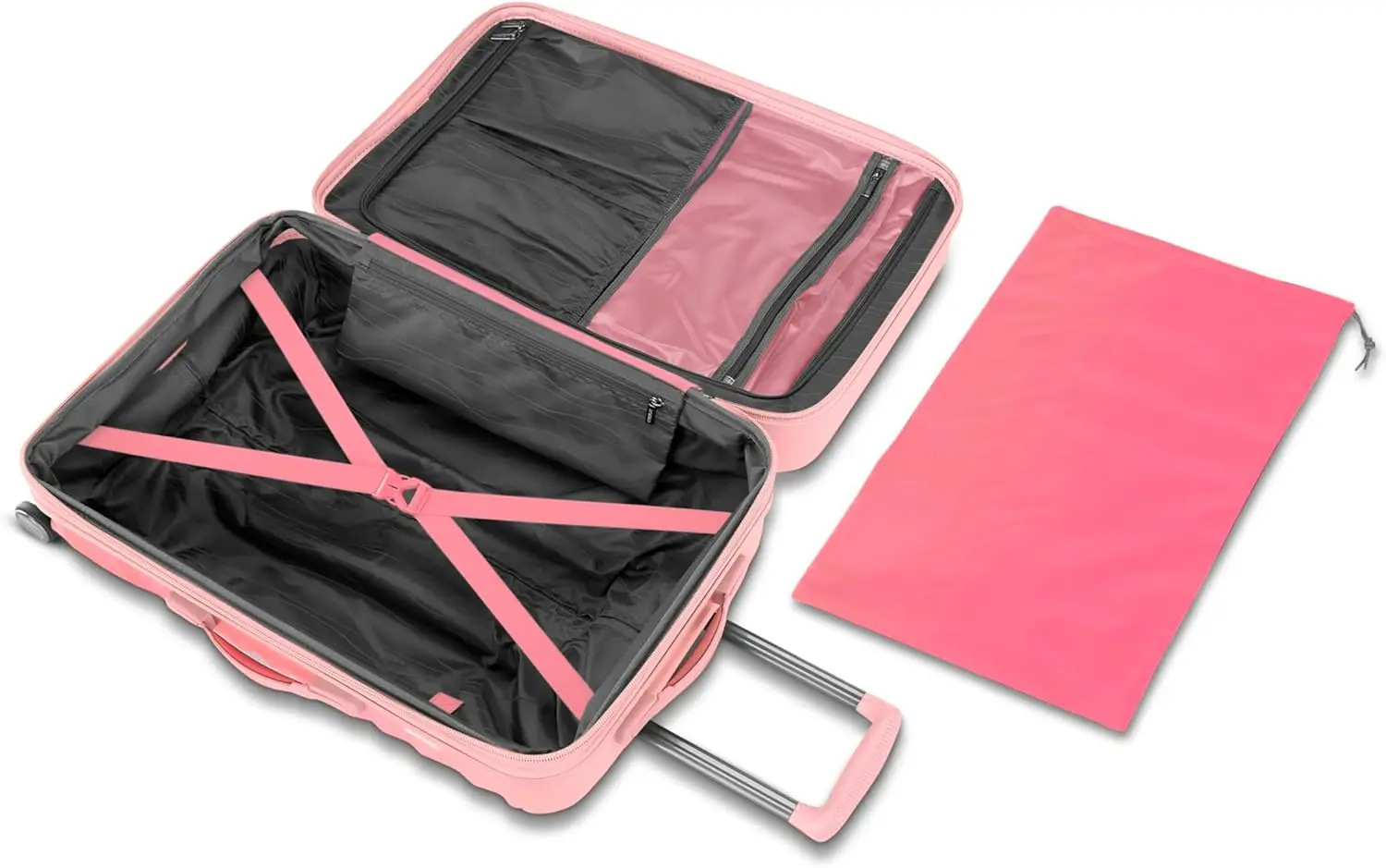 Cascade Hardside Luggage With Spinner Wheels, 2Pc Set 20/24, Dynamic Pink