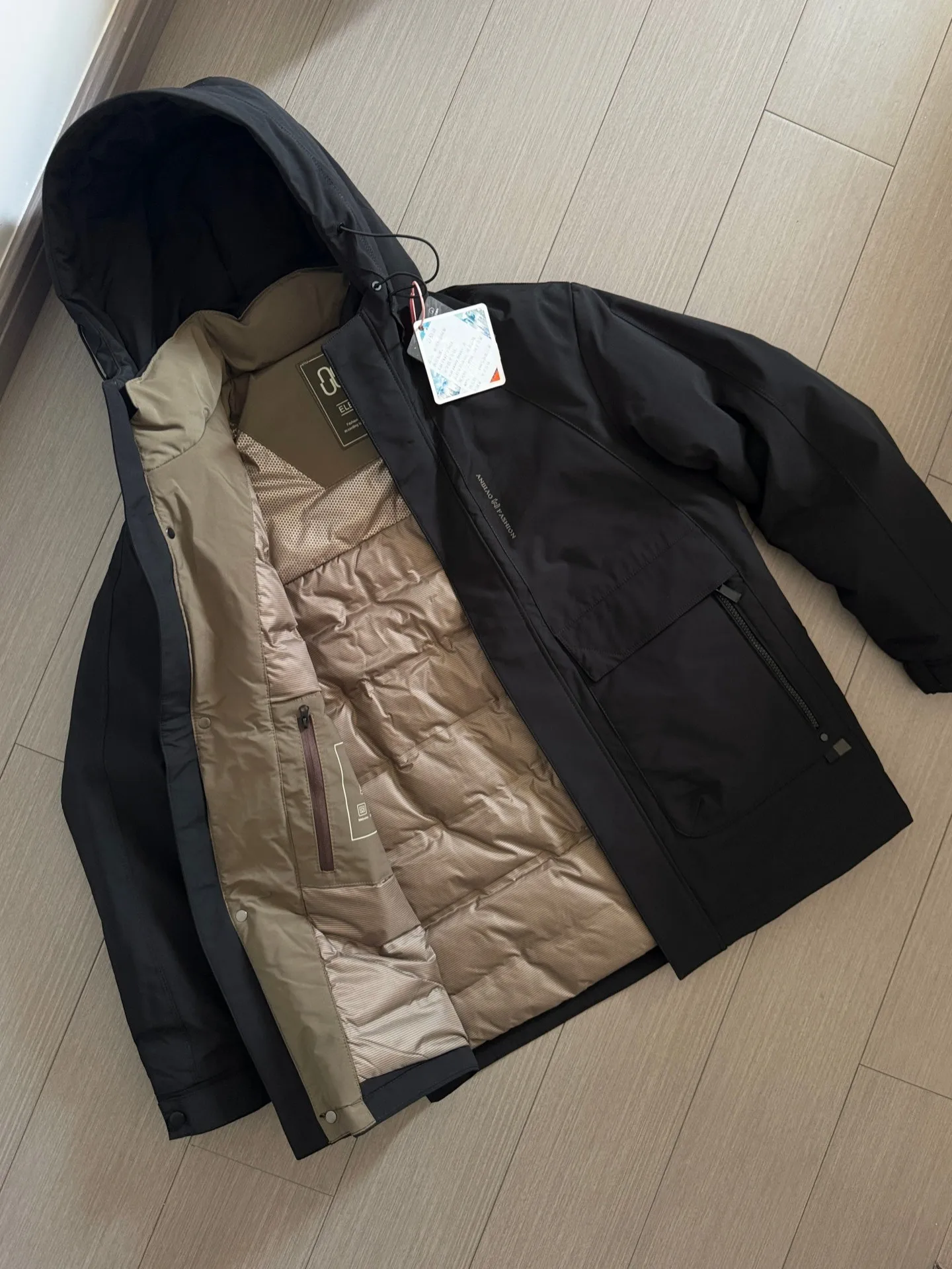 

Мужская утепленная пуховая куртка для активного отдыха, 90% пуха, водонепроницаемая, ветрозащитная, зимняя рабочая одежда, полиэстер, с капюшоном, на молнии