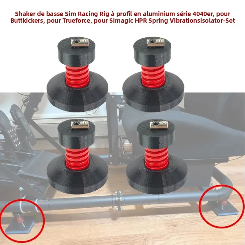 Agitateur de basse pour plate-forme de course Sim, série 4040er, profil en aluminium, pour simagic HPR, ensemble d'isolateurs de vibrations à ressort