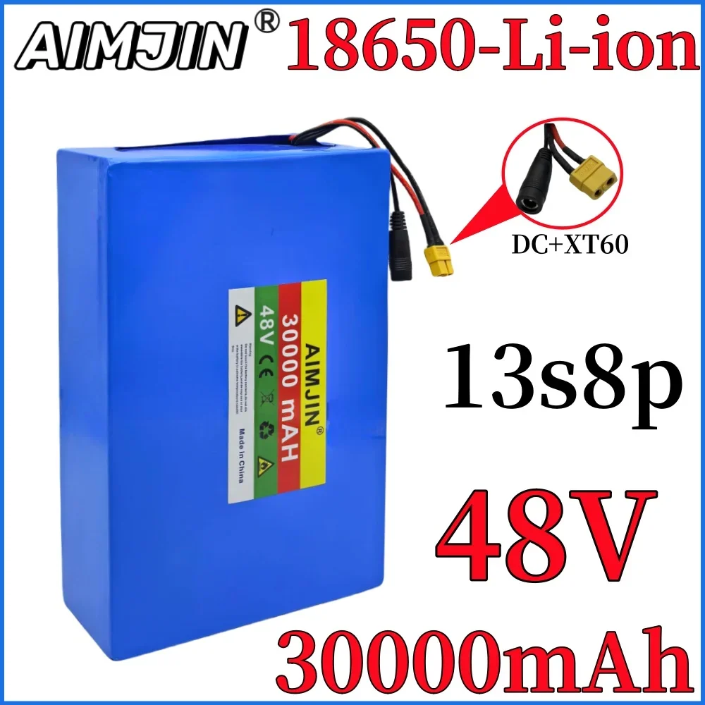 

13S8P 48V 30000mAh 18650 Lithium Battery Pack 2000W Battery Built-in BMS Suitable for Electric Bicycles Scooters Small Motorcycl