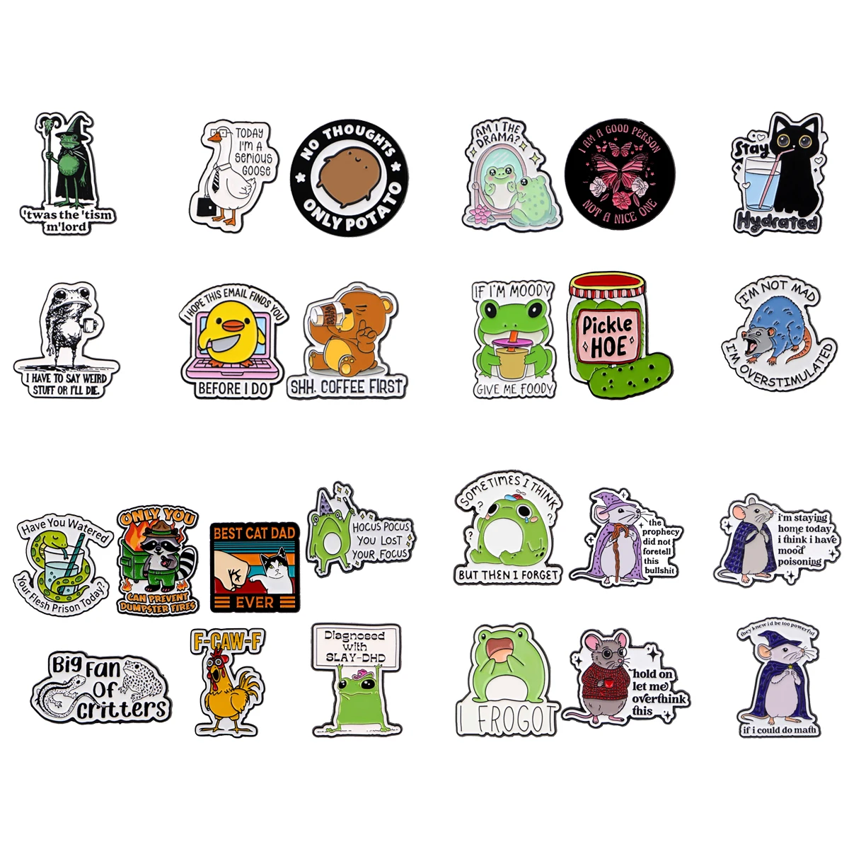 

4/5pcs/set Animals Quotes Series Enamel Pin Brooches For Lapel Pins Badge on Backpack Clothing Accessories Fashion Jewelry Gifts