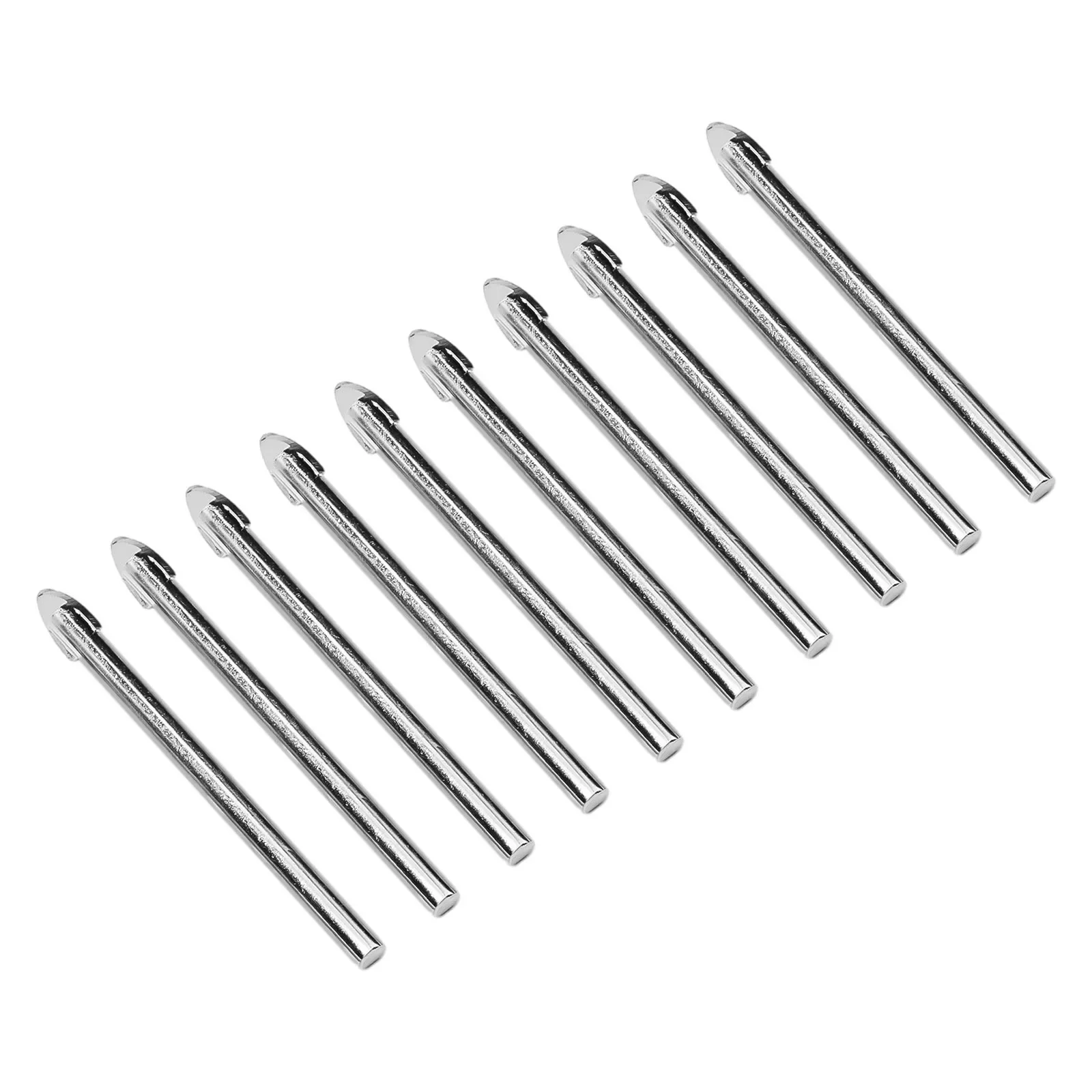 

10pcs Glass Drill Bit Straight Shank Triangular Drill Bit Hand Drill Tool For Brittle Materials Drilling Brick Specifications