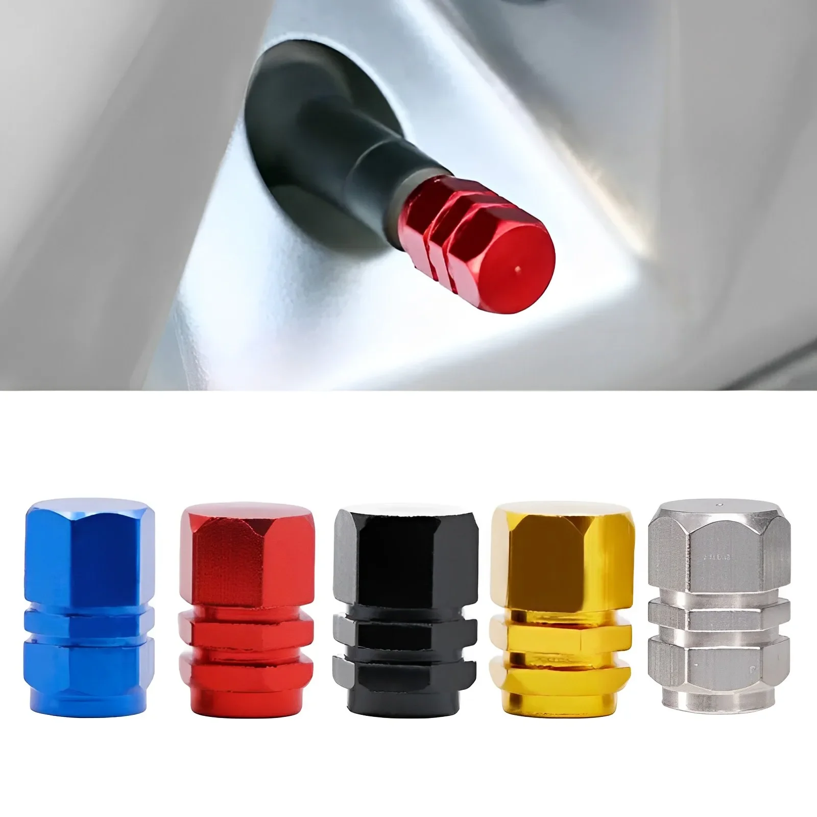 

4Pcs Car Wheel Tire Valve Stems Caps Aluminum Tyre Rim Stem Covers Airdust Waterproof for Automobiles Motorcycles Trucks Bikes