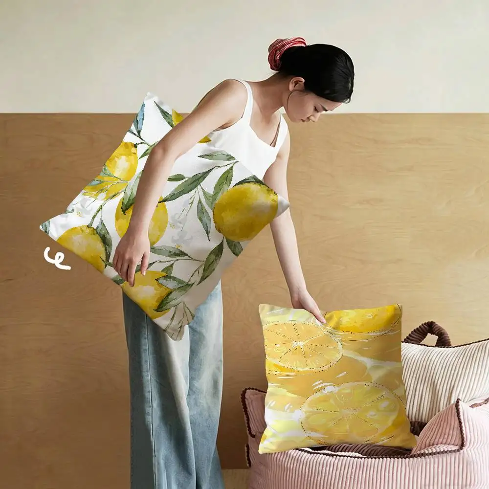 Fruit Lemon Pillow Cover for Bedroom Room and Living Room Sofa Decorative Cushion Cover