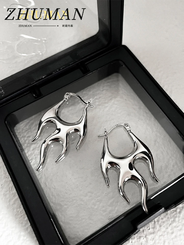 

2024 New Flame Ear Cyberpunk Style Men's And Women's Jewelry Party Gift