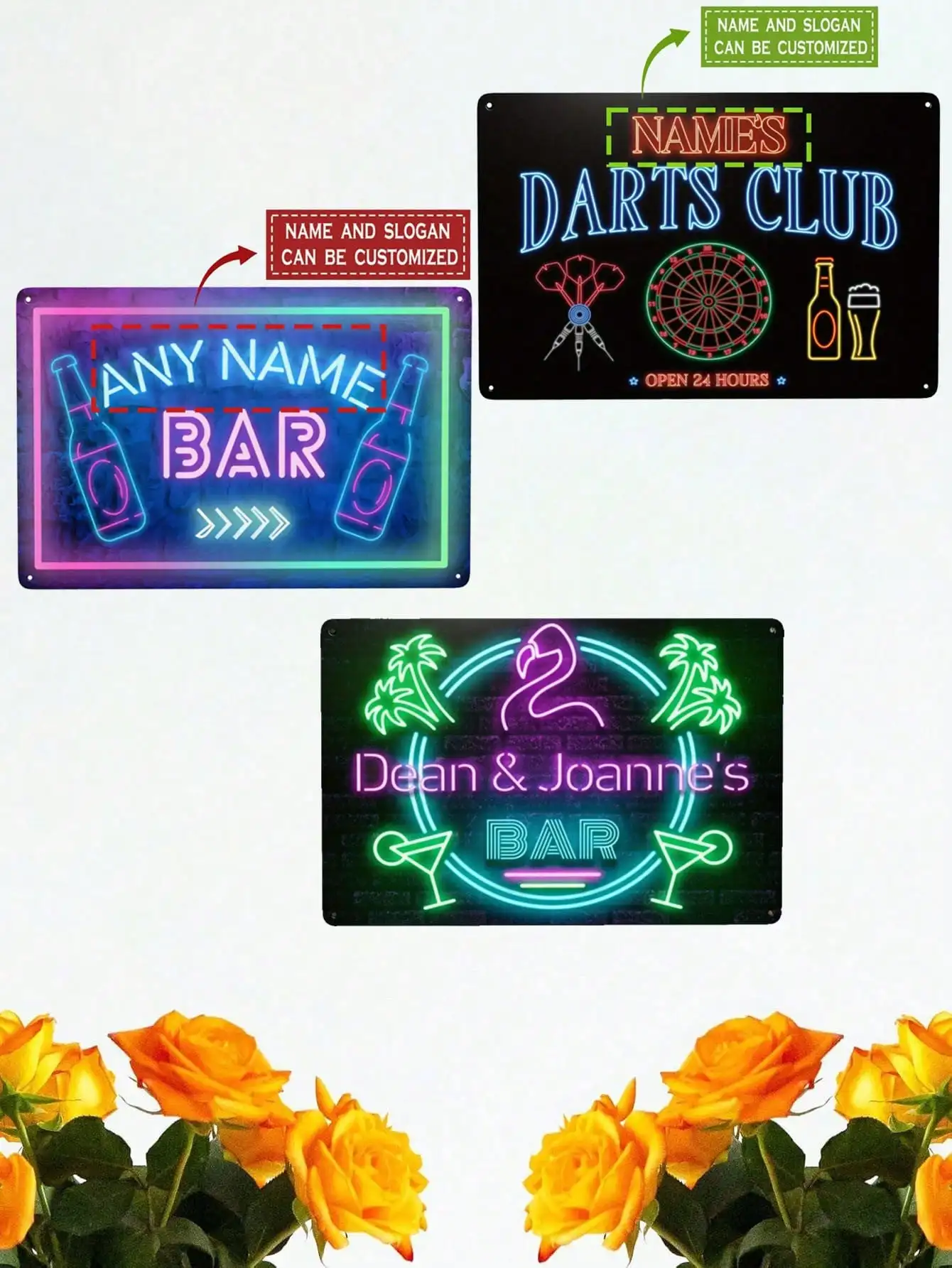 

Personalized Custom Neon Metal Sign Man Cave Home Bar Wall Art Unique Gift Idea Durable Retro Decor for Him