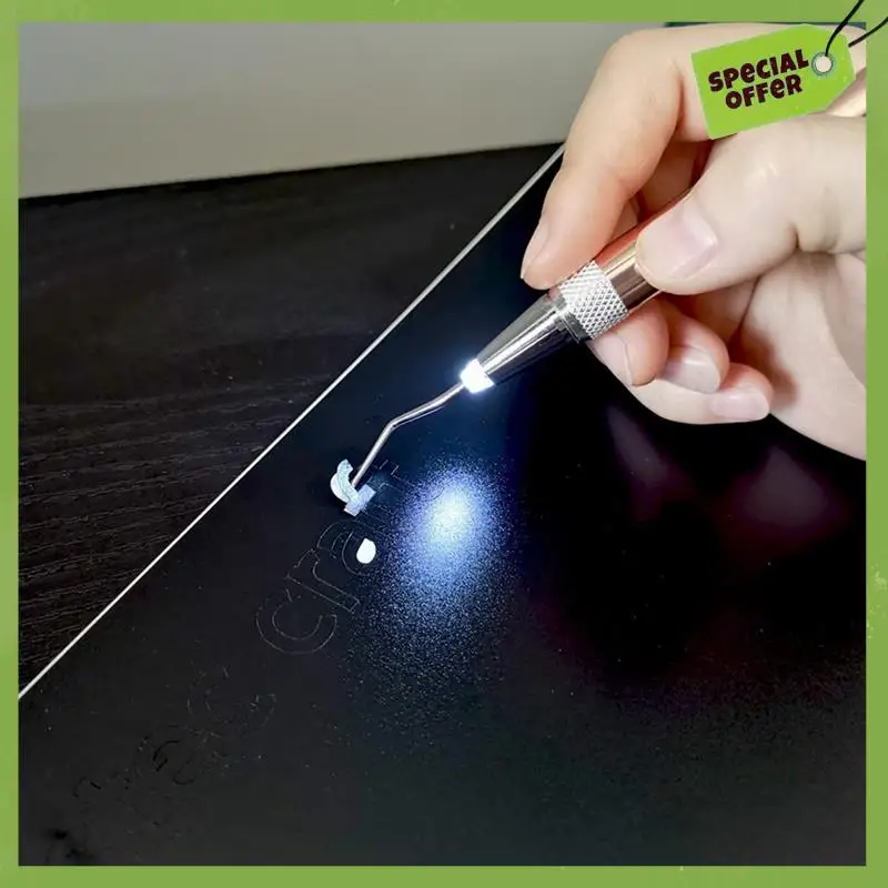 LED Weeding Tools For Vinyl With Light With Pin And Hook For Removing Tiny Vinyl Paper Grid Sticky Cutting Mat Easy To Use