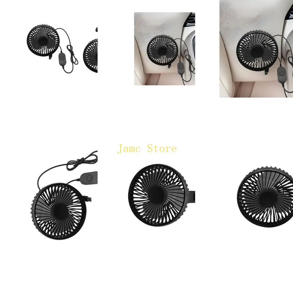 LX0B 3 Speed USB Car Fan With Strong Wind Power And Quiet Operation For SUV Truck And Sedan