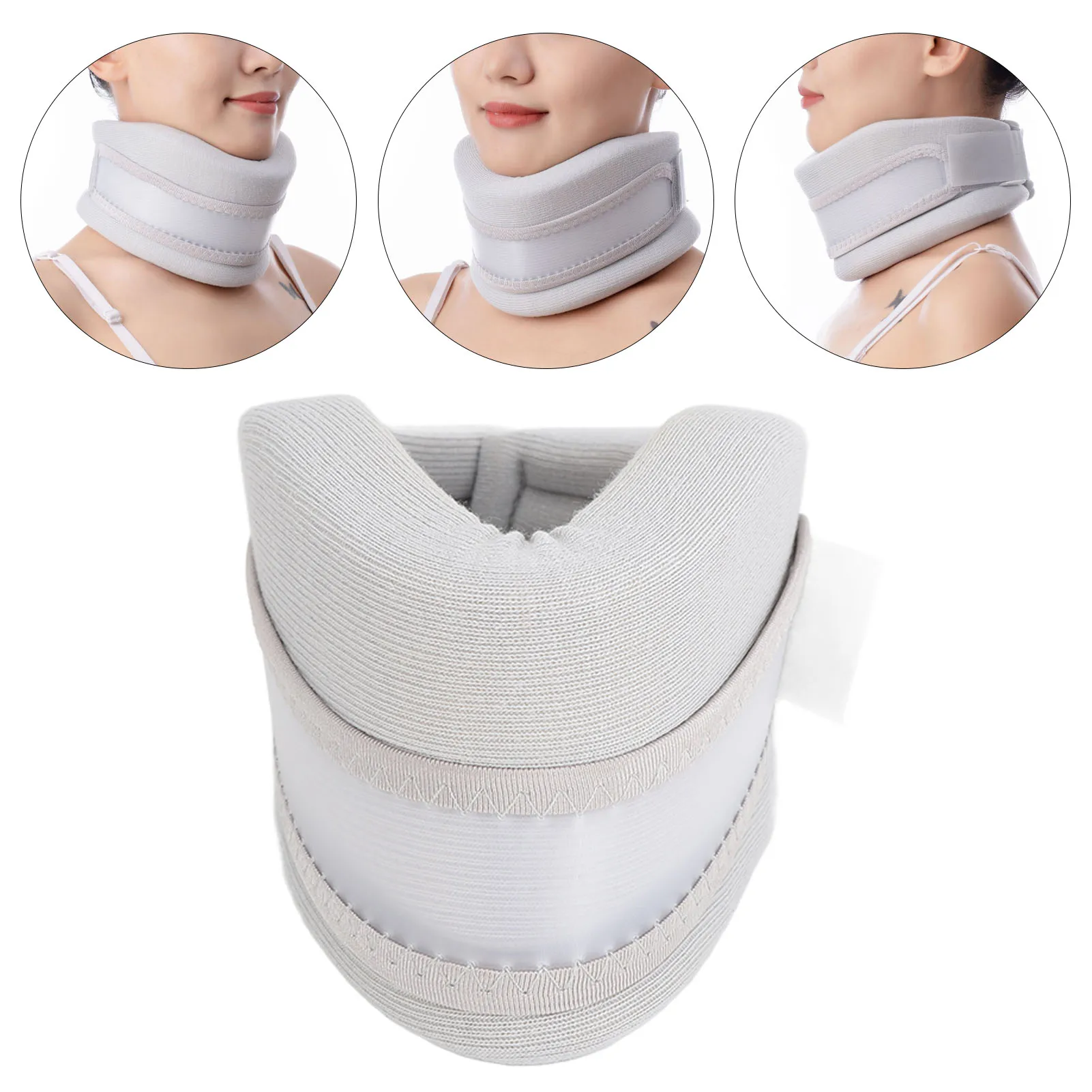 Removable Neck Brace Sponge Neck Brace Cervical Collar Holder Fixation Strap Breathable Relieve Pains Neck Brace Cervical Stress