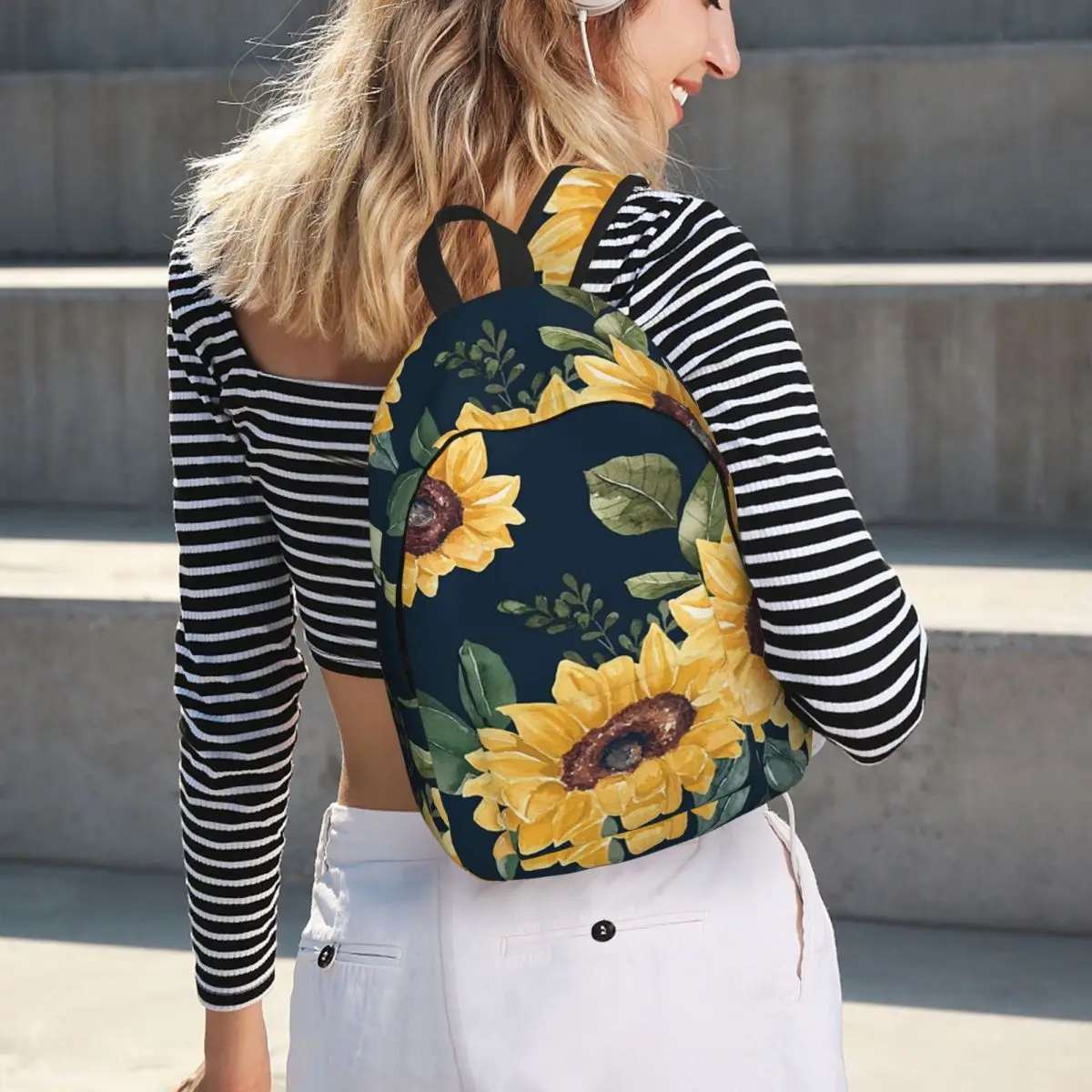 

Fall Sunflower Floral Student Backpack School Bag Hiking Travel Daypack for Men Women Bookbag Shoulder Bags