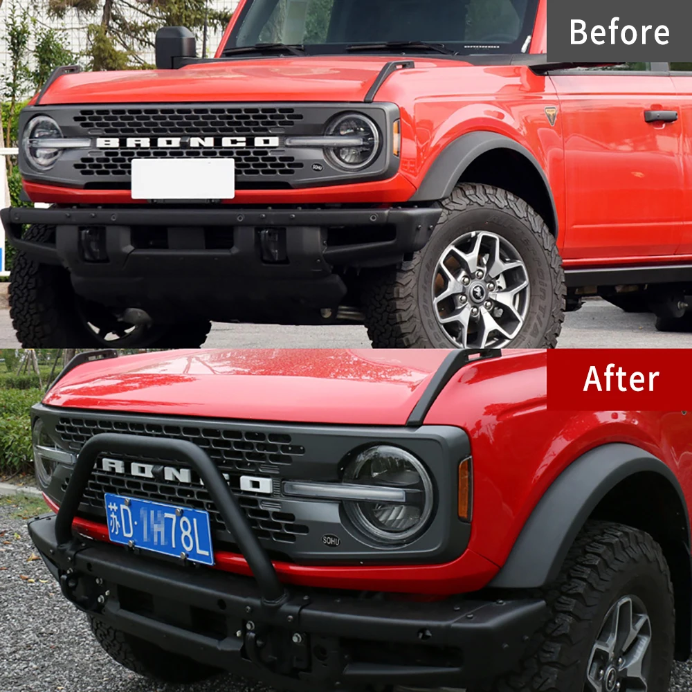 

Car Accessories Ox Horn Version Front Bumper Front Lip Bull Bar For Ford Bronco 2/4 Door 2021 2022 2023