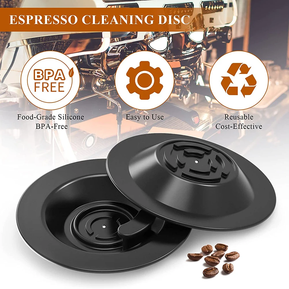 2pcs 54mm Cleaning Disc For Breville Espresso Coffee Machine Backflush Disc Coffee Making Coffee Machine Cleaning Disc