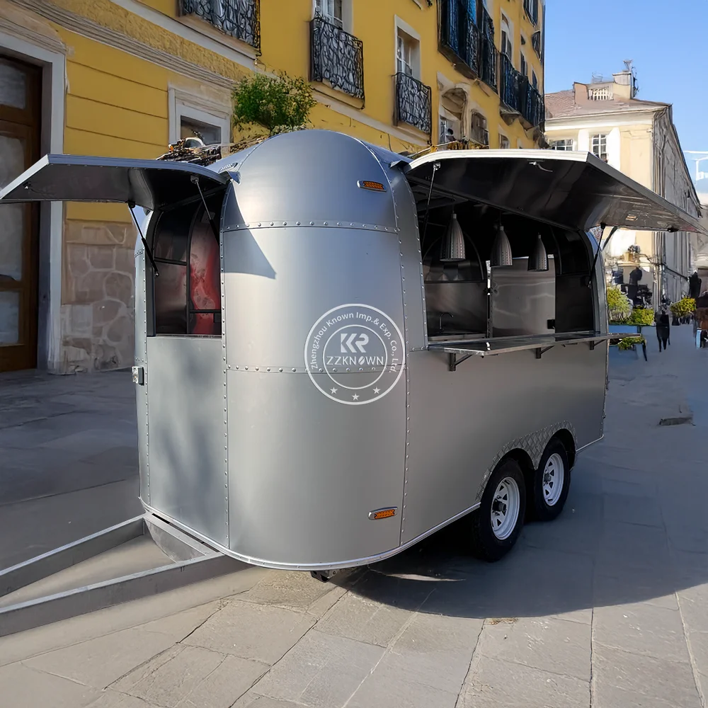 

2025 NEW Mobile Food Trailer With Full Kitchen Coffee Food Truck Fried Chicken Pizza Cart Bbq Concession Trailer
