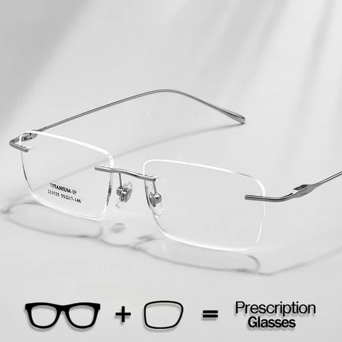 Nuevas gafas sin montura de titanio para hombre, gafas graduadas, lentes ópticos para miopía, hipermetropía, gafas de lectura personalizadas progresivas