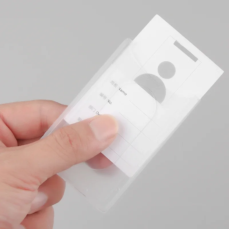 5Pcs Transparent Work Card Holder Hard Plastic ID Card Protector Cover Case Badge Card Sleeve Office School Supplies view 5