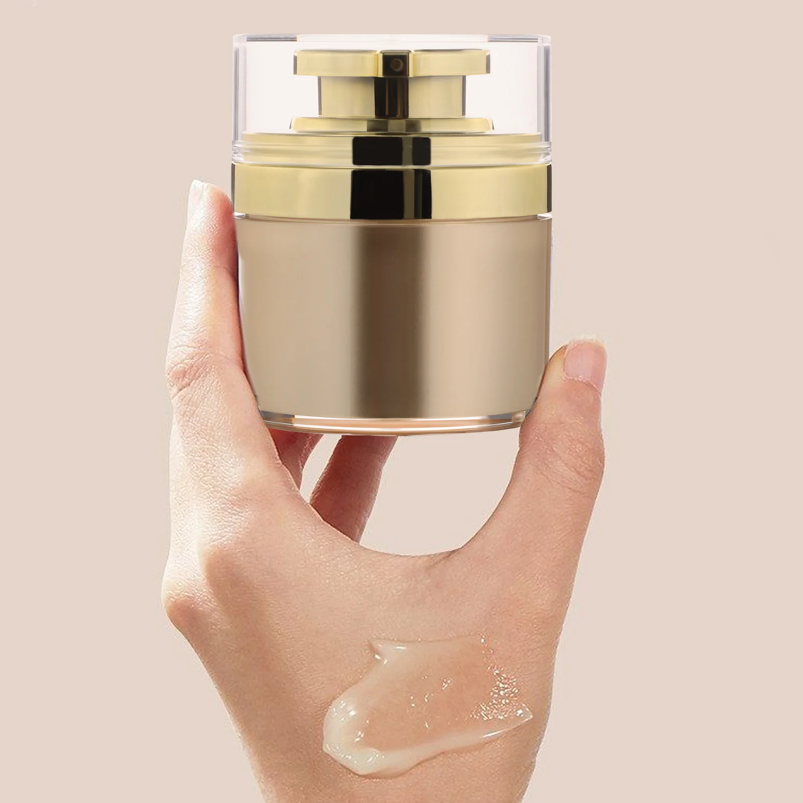 3 Stück Airless-Pumpgläser, kleine nachfüllbare Behälter mit Druckpumpe, verdickte Schale für DIY-Hautpflege-Foundation-Serum