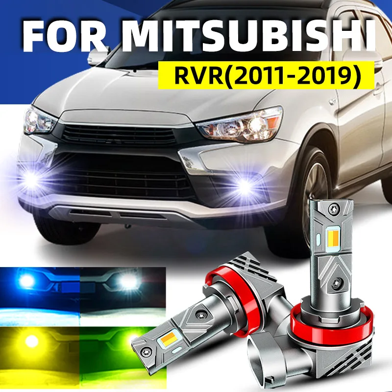 2x Car LED Front Fog Lights Bulbs Dual Colors Switchback White Yellow For Mitsubishi rvr 2011 2012 2013 2014 2015 2016 2017 2019