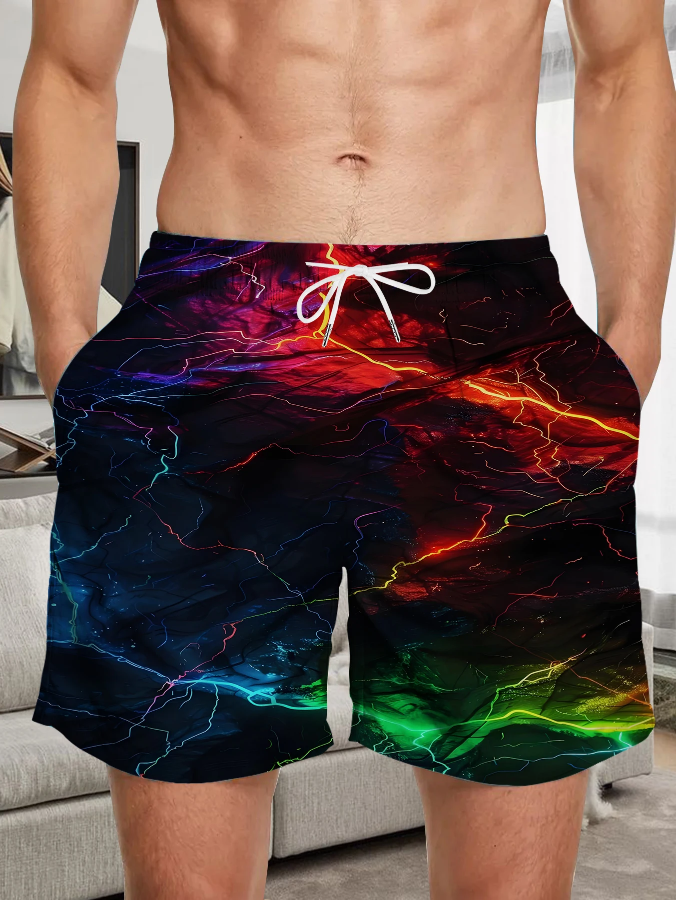 

Outdoor Quick Dry Polyester Shorts Men All Over Print Beach Board Swim Pants