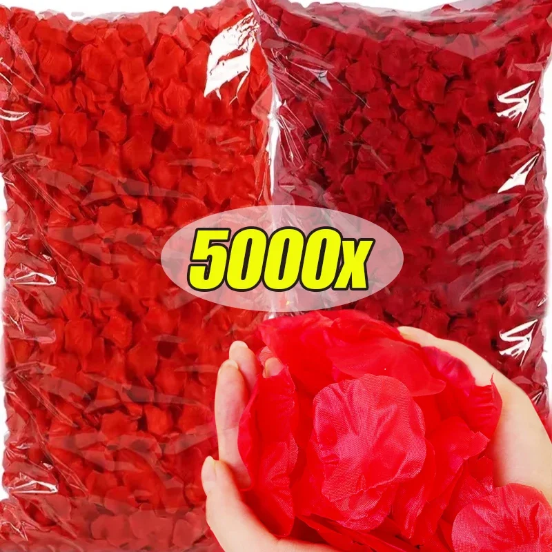 5000/1000Pcs Artificial Rose Petals Colorful Valentines Day Romantic Fake Rose Petals Home Wedding Party DIY Decoration Supplies