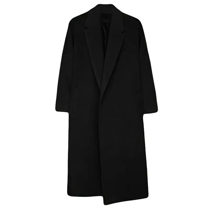 

2025 New Korean Men's Winter Coat Thick Woolen Overcoat Loose Fit Business Casual​