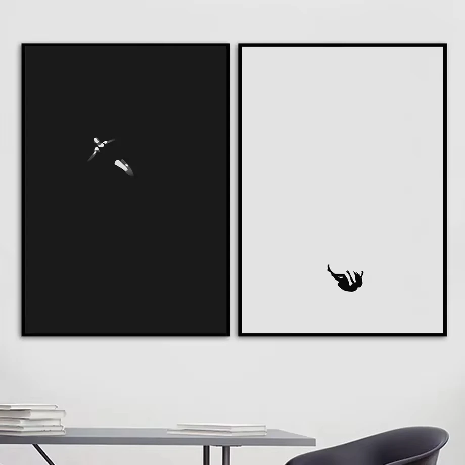 Abstract Girl Meditating Alone onWall Art Canvas Painting Nordic Posters and Printing Living Room Home Decoration Wall Paintings