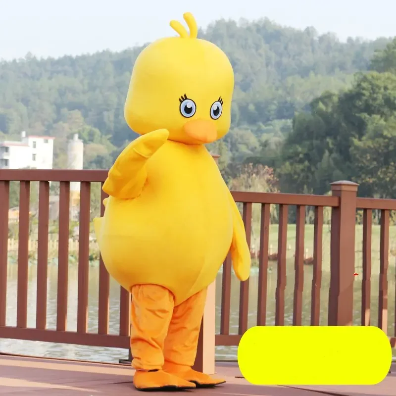 Christmas Yellow Duck Cartoon Mascot Costume Cosplay Party Game Dress Outfits Clothing Advertising Promotion Carnival Halloween