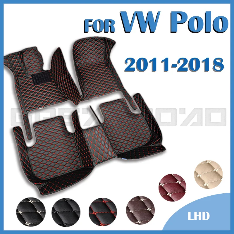 Car Floor Mats For VW Volkswagen Polo Hatchback 2011 2012 2013 2014 2015 2016 2017 2018 Custom Foot Pads Interior Accessories