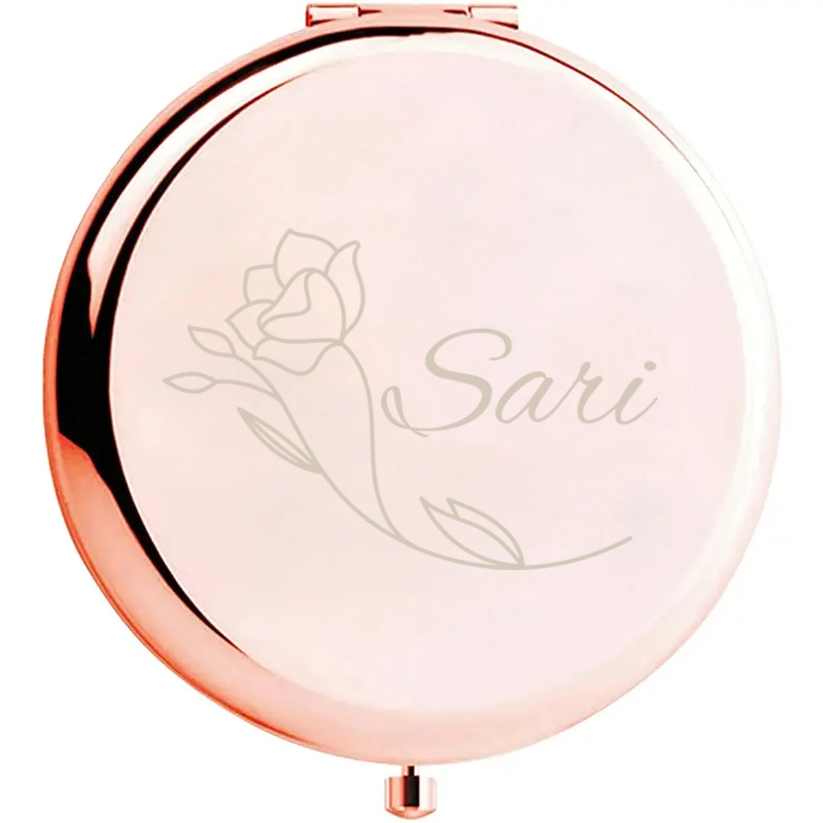 1 قطعة وردة جميلة مخصصة النص مرآة الجيب دائرة مستديرة مرآة قابلة للطي مرآة هدية عيد ميلاد هدايا المناسبات #3