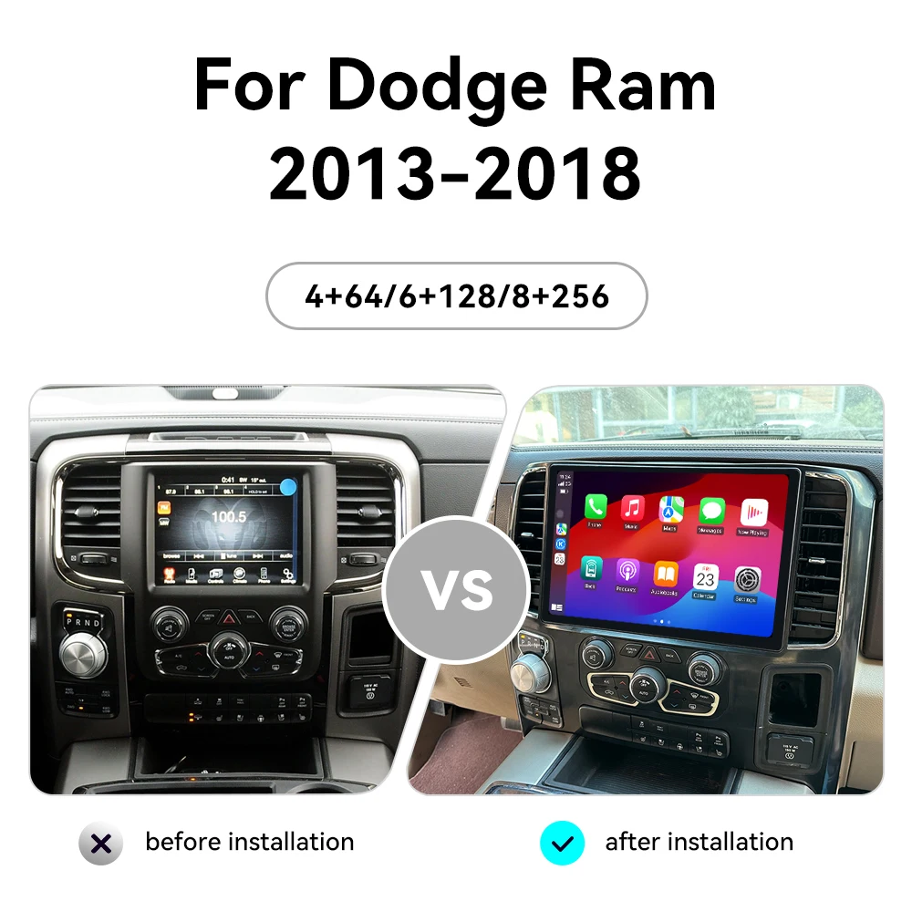 

Android 14 Car Radio Stereo For Dodge Ram 1500 2500 3500 2013-2018 Carplay Android Auto 4G Car Multimedia Player GPS Navi