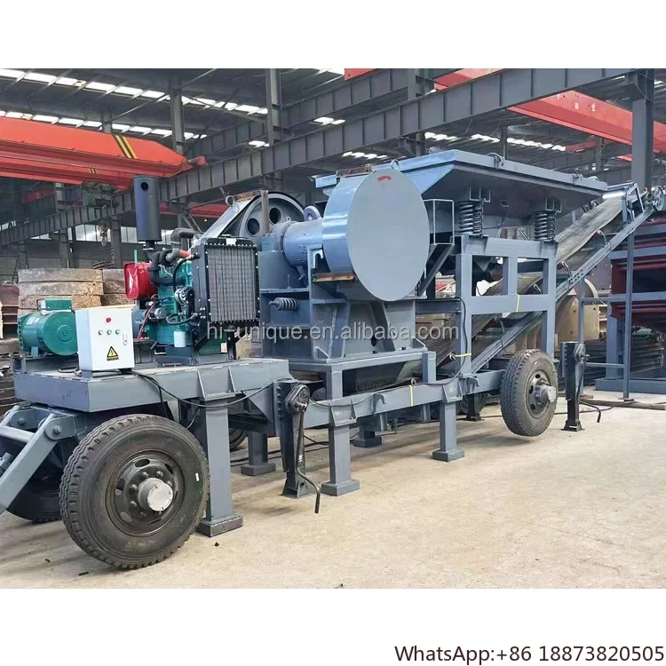 High Quality Small Portable Rock Stone Crushing Machine, Granite Basalt Marble Mini Crusher, Mobile Jaw Crusher Diesel Engine