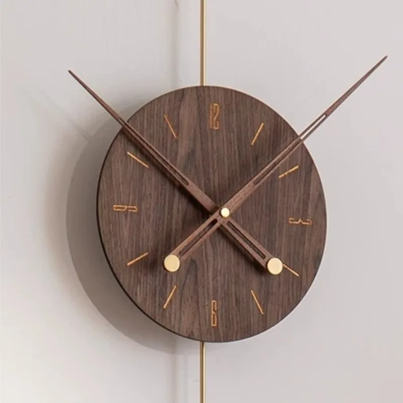 Luxury Decoration Wall Clock Nordic Living Room Wall Clock Solid‑wood Artistic Versatile Clock Minimalist Creative Home Decor