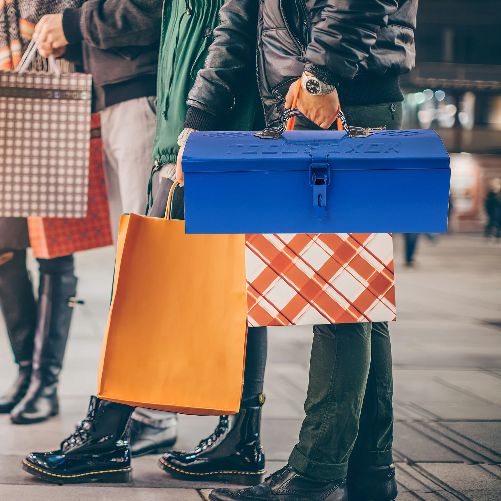 1 Portable Tool Box Heavy Duty Metal Storage Case for Hand Tools with Lockable Design Compact Lightweight Organizer for Home