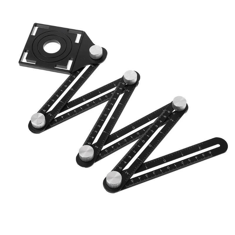 12PF Folding Ruler Tile Hole Positioning Multi Template Rulers